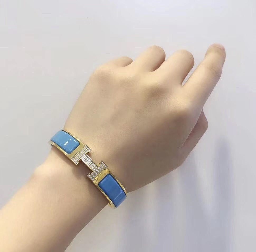 [Love Lucky]H CLOUD BLUE BRACELET GOLD DIAMOND