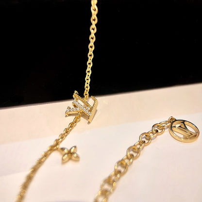 [Love Lucky]LOGO STAR MOTIF GOLD BRACELET