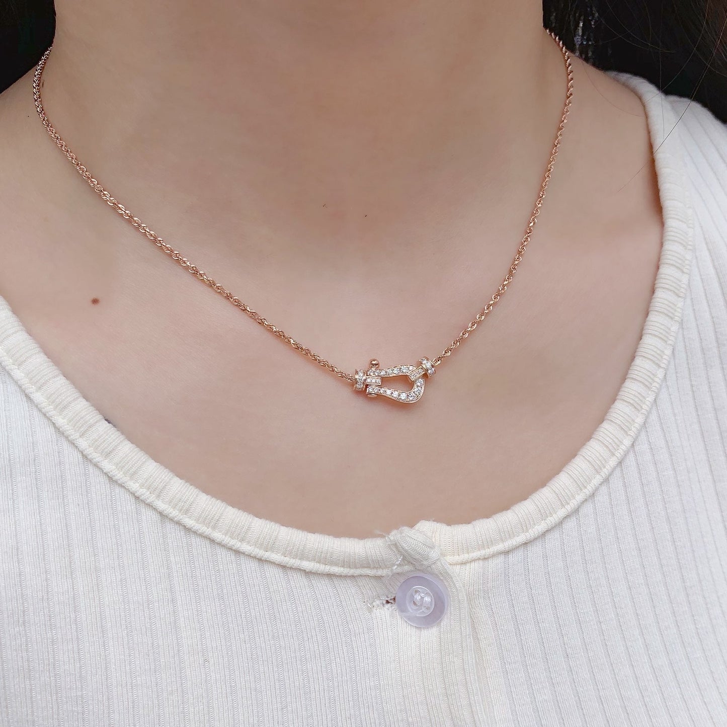 [Love Lucky]FORCE 10 PINK GOLD DIAMOND NECKLACE