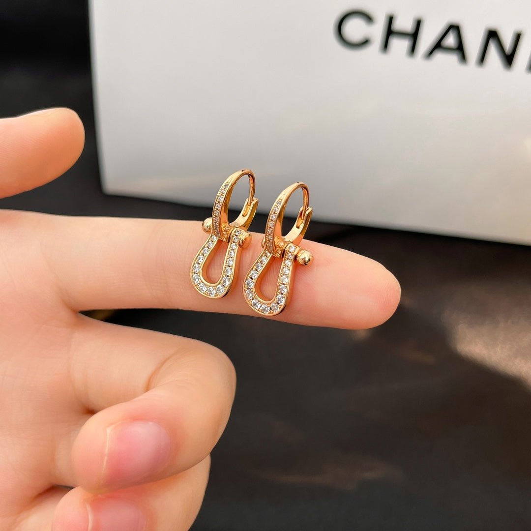 [Love Lucky]FORCE 10 FULL DIAMOND DROP EARRINGS MEDIUM MODEL