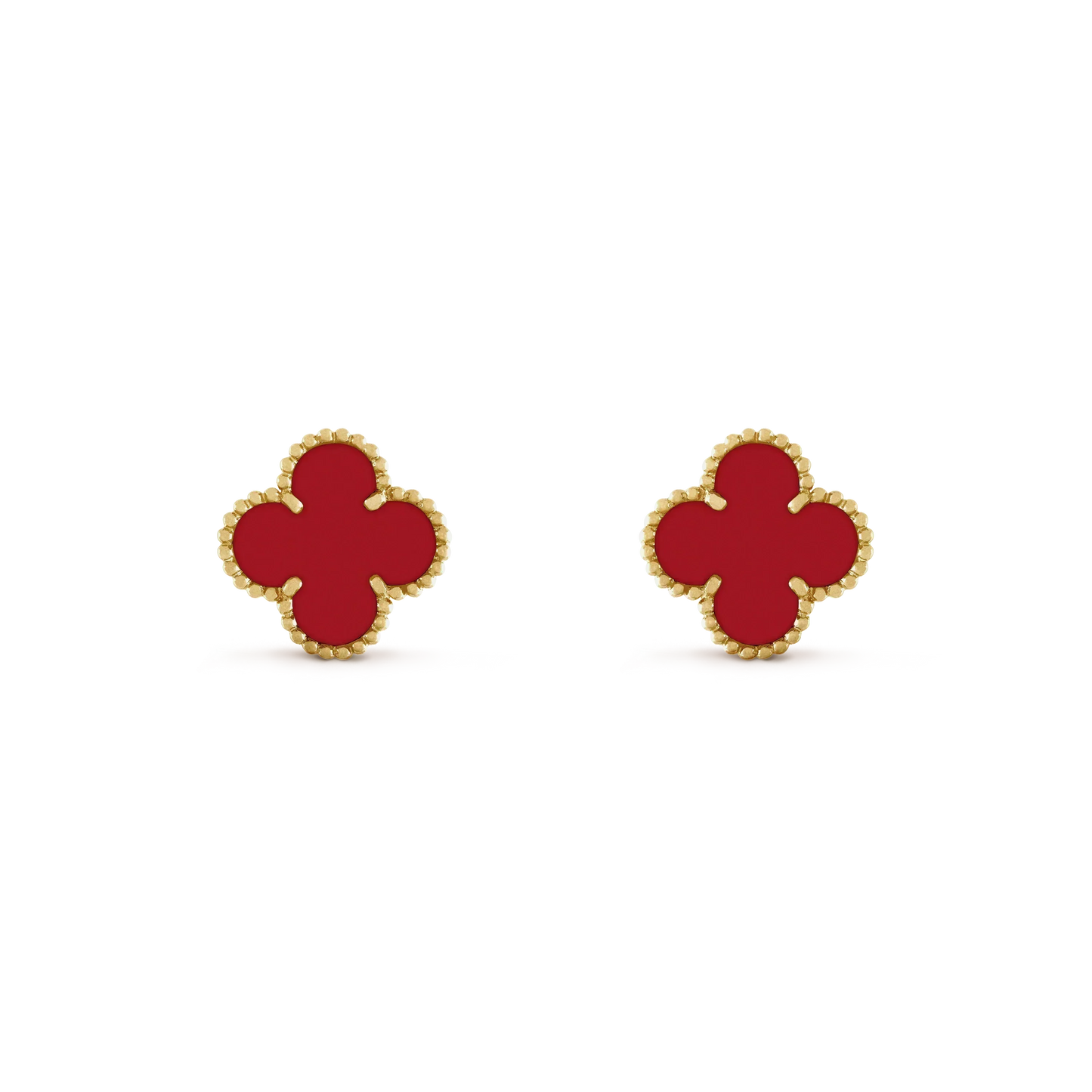 [Love Lucky]CLOVER MINI 9.5MM CARNELIAN EARRINGS