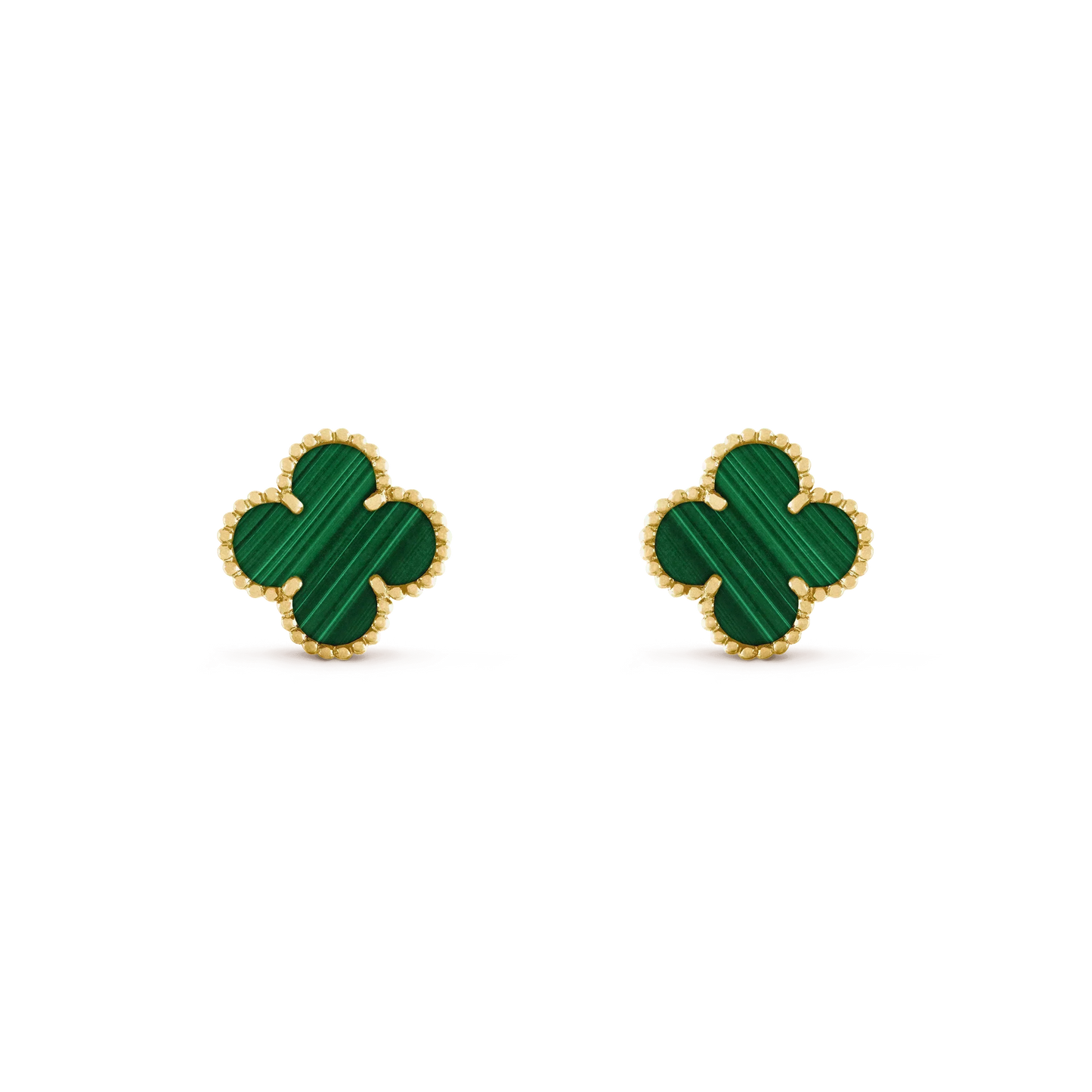 [Love Lucky]CLOVER MEDIUM 1 MOTIFS MALACHITE  EARRINGS