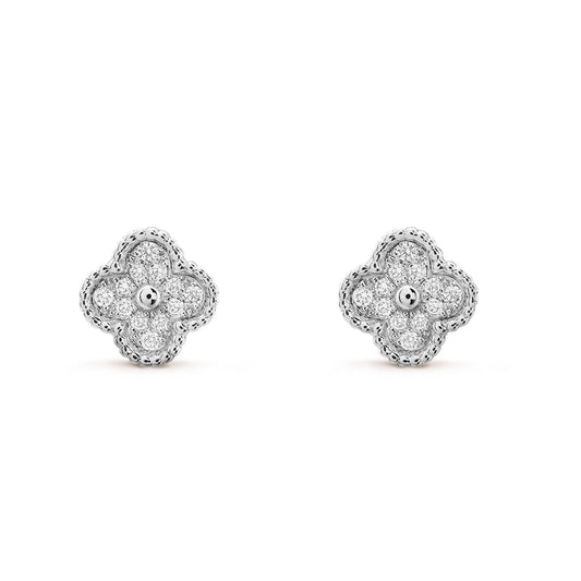 [Love Lucky]CLOVER MINI DIAMOND STUD EARRINGS