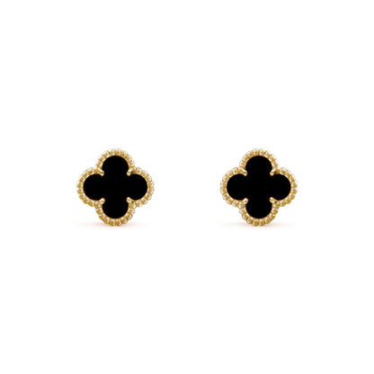 [Love Lucky]CLOVER MINI 9.5MM BLACK MOP EARRINGS