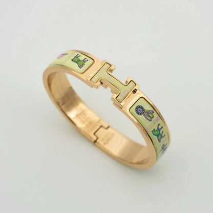 [Love Lucky]H PINK GOLD BRACELET CREAM CERAMIC