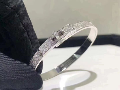 [Love Lucky]HM KELLY BRACELET IN SILVER AND FULL PAVE DIAMOND