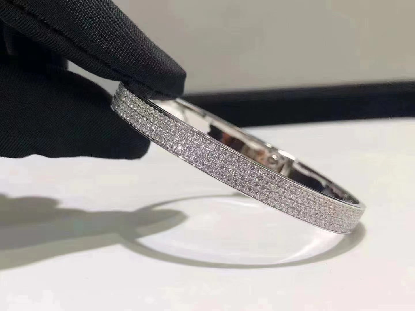 [Love Lucky]HM KELLY BRACELET IN SILVER AND FULL PAVE DIAMOND