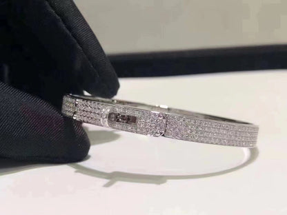 [Love Lucky]HM KELLY BRACELET IN SILVER AND FULL PAVE DIAMOND