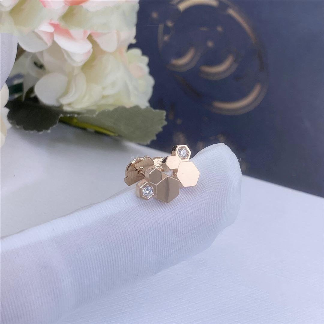 [Love Lucky]BEE LOVE PINK GOLD DIAMOND EARRINGS