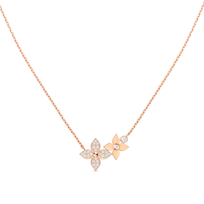 [Love Lucky]STAR BLOSSOM NECKLACE PINK GOLD DIAMONDS