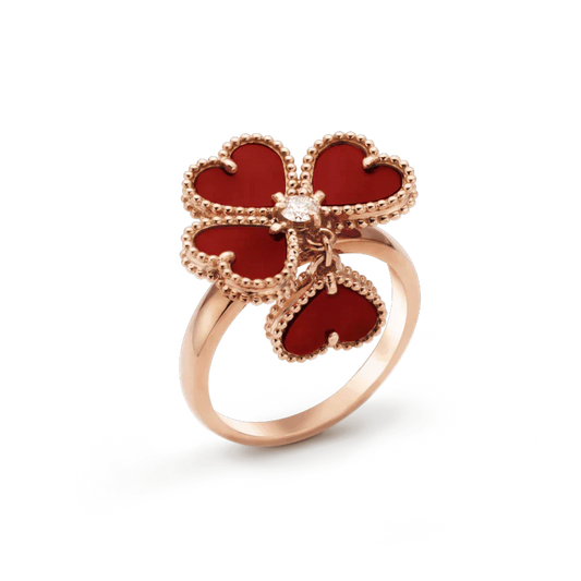 [Love Lucky]SWEET CLOVER CARNELIAN RING